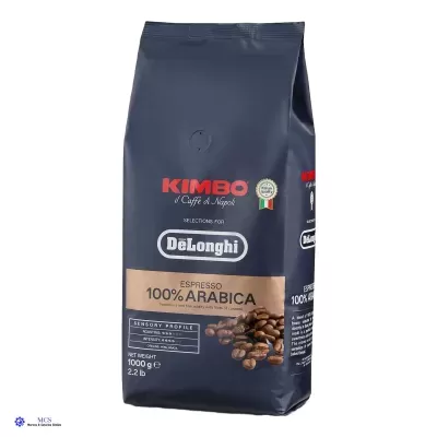 Pacote de café Kimbo Espresso 100% Arabica 1000g preto e bege