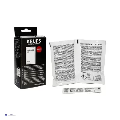Kit descalcificante KRUPS ANTICALC KIT F054 embalagens preta e branca