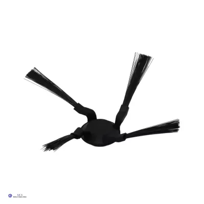 Escova lateral preta para aspirador robô com três conjuntos de cerdas