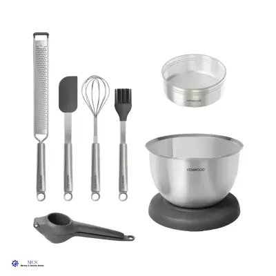 Conjunto de utensílios de cozinha Kenwood em aço inox e silicone preto