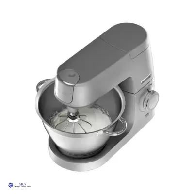 Batedeira KitchenAid cinza metálica com tigela em inox