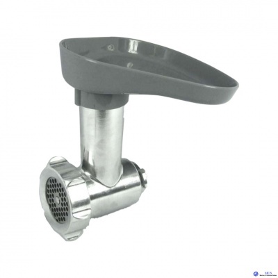 Picador ou moedor de carne metálico com punho cinzento