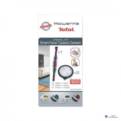 Kit Animal Rowenta Tefal Smart Force Cyclonic Connect com escova e filtros em embalagem