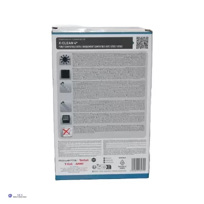 Embalagem de saco aspirador X-CLEAN 4 com texto e símbolos