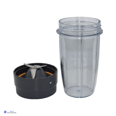 Copo transparente com tampa preta e lâminas para liquidificador KitchenAid
