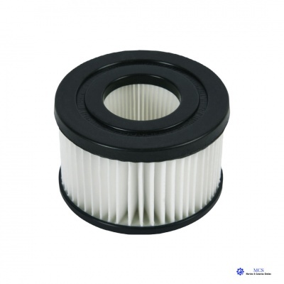 Filtro cilíndrico branco com bordas pretas