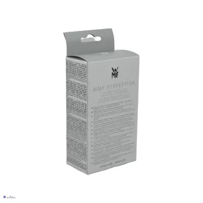 Embalagem branca de produto WMF PERFECTION com texto cinzento e logótipo WMF