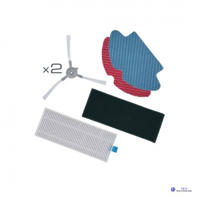 Peças para robot aspirador incluindo escovas laterais, panos de microfibra, filtro e esponja