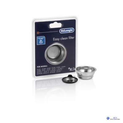 Filtro fácil de limpar DeLonghi em metal com embalagem azul escura