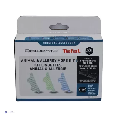 Embalagem de kit de panos para limpeza Rowenta Tefal para animais e alergias