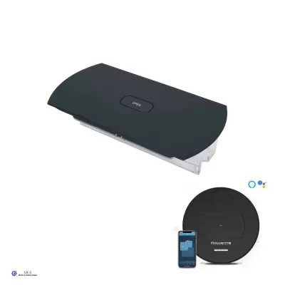 Base de carregamento preta para aspirador robot Rowenta com botão 'OPEN'