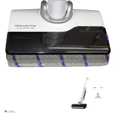 Cabeça de limpeza elétrica Rowenta X-Clean 10 com rolos cinza e azuis