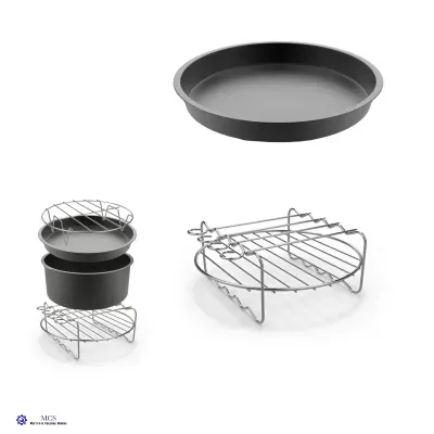 Conjunto de formas metálicas e grelhas para cozinha