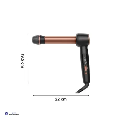 Modelador de cabelo Rowenta preto e cobre com visor digital e botões