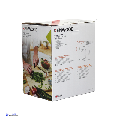 Embalagem do processador de alimentos Kenwood FPM250, branco com imagem e texto.