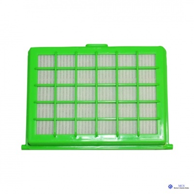 Filtro retangular com moldura verde e malha branca