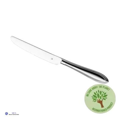 Faca de sobremesa em aço inoxidável com cabo curvo e selo ambiental