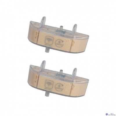 Par de filtros de combustível transparentes com elemento bege