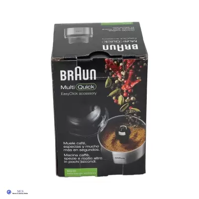 Embalagem preta do moedor de café Braun Multi Quick EasyClick
