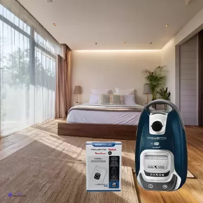 aspirador de pó Rowenta Silence Force 4A em quarto moderno