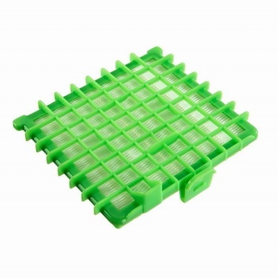 Filtro quadrado verde com grelha em relevo e interior branco