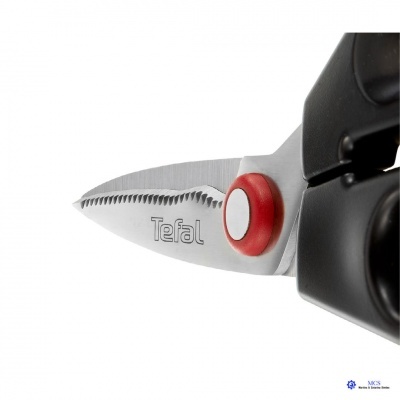 Tesoura de cozinha Tefal com lâminas serrilhadas e punho preto