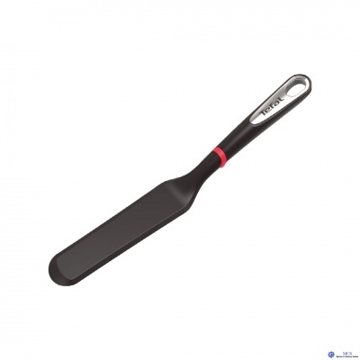 Espátula preta com cabo e detalhe vermelho e texto Vireal no cabo