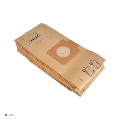 Pacote de sacos de aspirador de pó de papel castanho com anel branco
