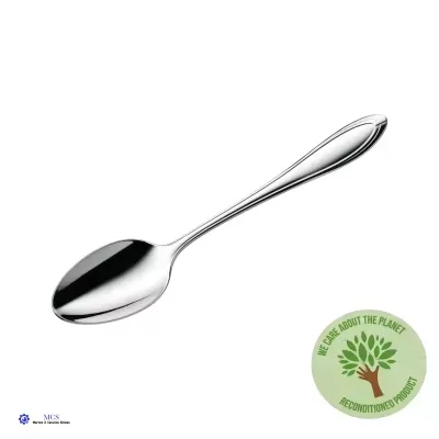 Colher de aço inoxidável com selo de produto recondicionado