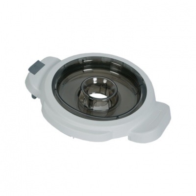 Tampa branca e transparente para liquidificador com orifício central