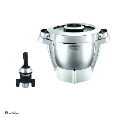 Conjunto de taça e acessório para processador em aço inoxidável