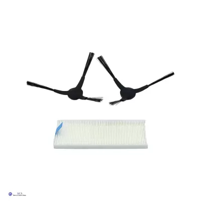 Escovas laterais pretas e filtro branco para aspirador