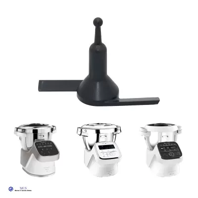 Lâmina preta e três robots de cozinha Moulinex Cuisine Companion com ecrãs digitais