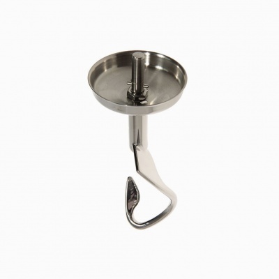 Gancho em aço inoxidável com base redonda e disco largo, fundo branco