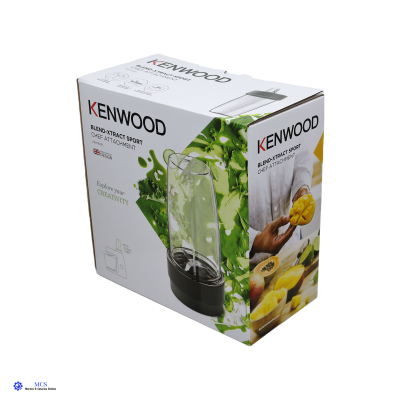 Caixa do produto Kenwood Blend-Extract Sport com copa destacável e imagens de frutas