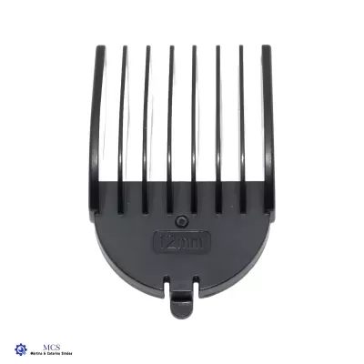Pente para máquina de cortar cabelo preto de 12mm