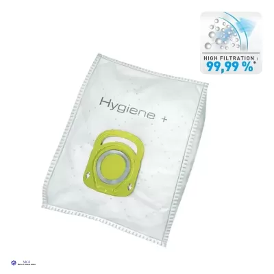 Filtro amarelo com anel cinza em embalagem branca texturizada e selo de alta filtragem 99,99%.