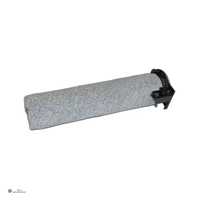 Rodilho de pintura com espuma cinzenta e suporte preto