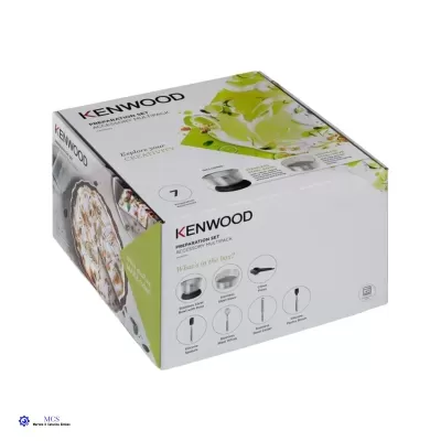 Caixa do conjunto de preparação Kenwood com acessórios em aço inoxidável e silicone