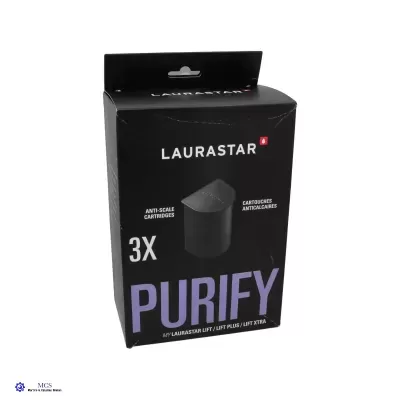 Embalagem preta Laurastar cartuchos anticalcário 3X PURIFY