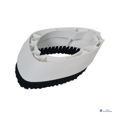 Escova de limpeza para calçado com plástico branco e cerdas pretas