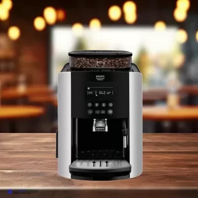 Máquina de café KRUPS com recipiente de grãos e visor digital