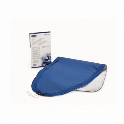 Almofada azul para micro-ondas com embalagem