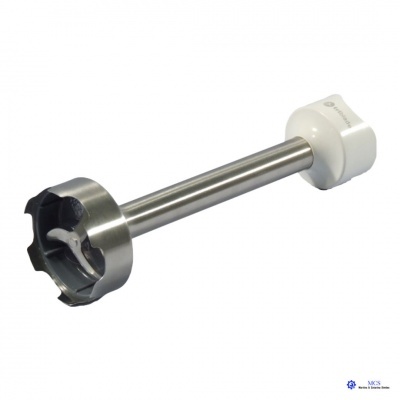 Acessório de metal inox para batedeira ou liquidificador com ponta branca