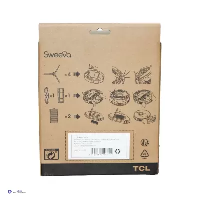 Embalagem de papel kraft Sweeva TCL com instruções ilustradas