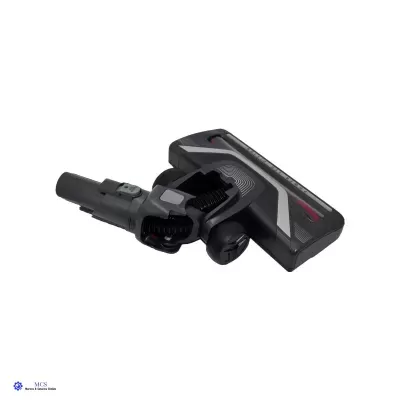 Cabeça de aspirador de pó preta com detalhes cinza e vermelho