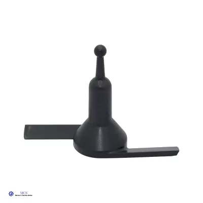 Suporte para candeeiro preto em metal com base oval e duas extensões planas