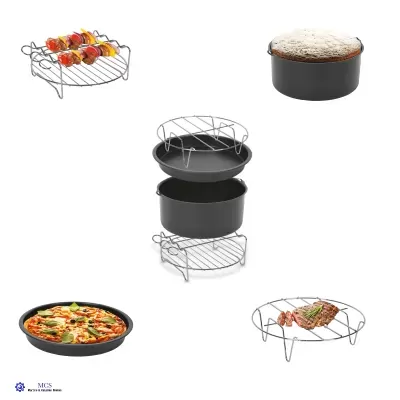 Utensílios de cozinha para forno em aço e metal preto com pão e pizza