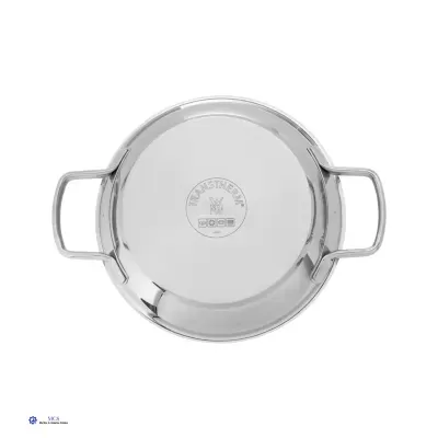 Tacho redondo em aço inoxidável com duas pegas laterais