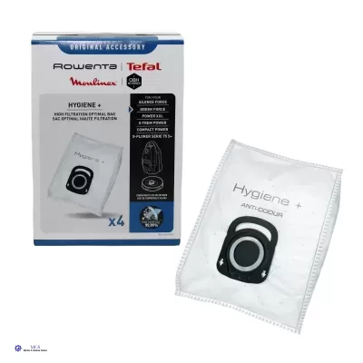 Pacote de saco de filtro branco para aspirador com caixa de embalagem com texto e logotipos